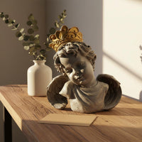 Vintage Angel Bust with Crown European Design House Decoration Retro Design