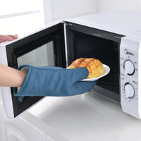 Cotton Linen Heat Resistant Oven Mitts for Baking and Grilling