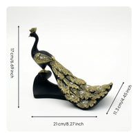 Peacock Figurine Embossed Peacock Statue Decorative for Living Room, Sideboard