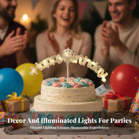 Crown Birthday Cake Light Powered Party Greetings Cake Topper Cooking Accessories