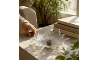 Crystal Maple Leaf Serving Tray Fall Maple Leaf Tray Clear Decorative for Hosts, Homeowners, Dining Table, Parties