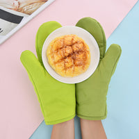 Cotton Linen Heat Resistant Oven Mitts for Baking and Grilling