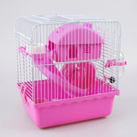 Large Hamster Cage with 10cm Deep Base, Double Layer Habitat Suitable for Hamsters, Indoor Starter Kit Includes All Accessories and Food 400g