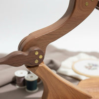 Desktop Embroidery Hoop Stand Stable 360-Degree Rotating Needlepoint Holder Detachable Adjustable Wooden Frame