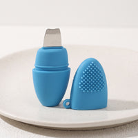 Double-Sided Blackhead Scraper with Cover Easy to Clean Blackhead Scraper Soft Pore Cleaning Tool Handheld for Daily Skin Maintenance Routine, Travel