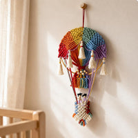 Hot Air Balloon Macrame Wall Hanging Natural Cotton Rope Macrame Hot Air Balloon