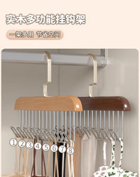 吊带木质多功能挂钩家用收纳内衣背心宿舍衣架实木金属波浪晾衣架