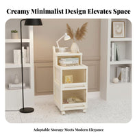 3-Tier Rolling Cart Nightstand Alternative Bedside Trolley With casters