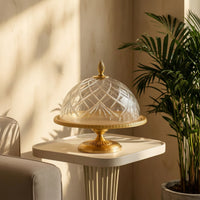 Cake Stand with Glass Dome Lid Decorative Cake Stand with Dome Lid Multipurpose