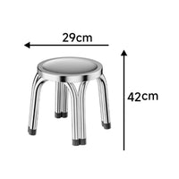 Backless Stainless Steel Stool Stable Round Metal Stool Sturdy Furniture Industrial for Kitchen, Cafe