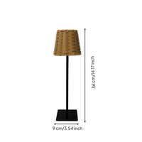 Portable Rechargeable Lamp with Rattan Shade USB-C Cordless Table Lamp with Woven Shade Boho Small for Restaurant