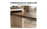 transformable C-Shaped Table Foldable Design Household Furniture Extendable Surface Lower Storage Shelf for Homeowners, Seniors