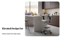 360-Degree Swivel Adjustable Rolling Drafting Chair Circular Footrest Task Stool Thick Padded Cushion Office Furniture Ergonomic Design for Receptionists, Cashiers, Architects