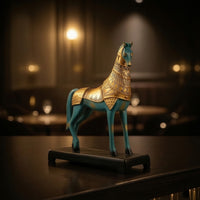 Horse Statue Embossed Horse Statue with Base Antique-Inspired for Art Collectors