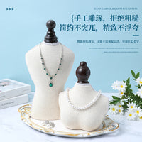 瑞义珠宝人像脖子麻布饰品项链展示架样品间柜台模特吊坠架首饰架