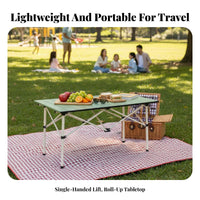Foldable Design Folding Camping Table Carry Bag Included Portable Roll-up Table Sturdy & Stable Camp Equipment Tool-Tool-Less Assembly for Campers, Picnickers, Families, Street Market, Beach, Backyard, Fishing