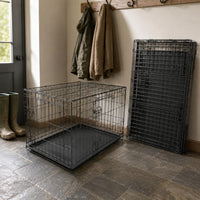 Double Door Dog Kennel Removable Tray doubleDoor Crate Collapsible