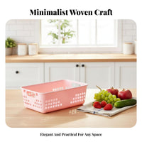 Woven Storage Basket adaptable Rectangular Wovenand design container Stackable