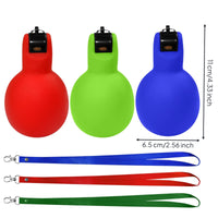 3 Pieces Hand Press Whistle with Lanyard Portable PVC Press Whistle with Lanyard for Sports Training