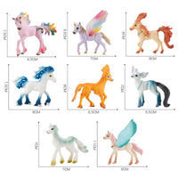 Mythical Creature Figurines - Unicorn, Pegasus, Dragon, and Fox Models for Kids