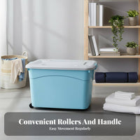Plastic Storage Box, Organizer Bin with Handle, Large Capacity, Clothes, Toys, Bedroom, Modern Minimalist, Covered, Random Color