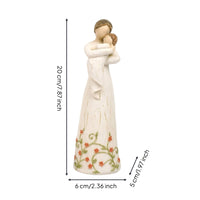 Resin Figurine Wood-Grain Style Human Figurine with Dress Human Statue Tabletop Desk Decoration Elegant for Collectors