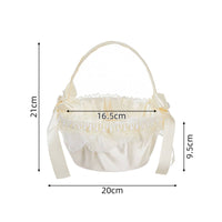 Flower Girl Basket Romantic Basket with Lace Trim Handmade for Bridal Procession
