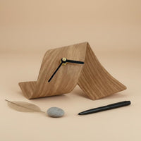 Minimalist Wood Grain Clock Abstract Wave Clock Home Decor for Office, Bedroom