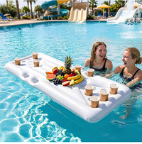 Inflatable Rectangular Ice Bar for Summer Team Building, Water Park, Portable Beverage and Fruit Tray Ice Trough