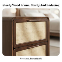 Woven-Front End Table Minimalist Design Nightstand Easy to Clean for Students