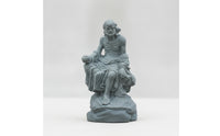 Daruma Statue Sandstone Meditative Ornament with Stone Texture Carved Stone Statue for Tea Room, Study