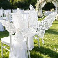 Lace Butterfly Ornament Wedding Transparent Butterfly Prop Decorative for Hotel