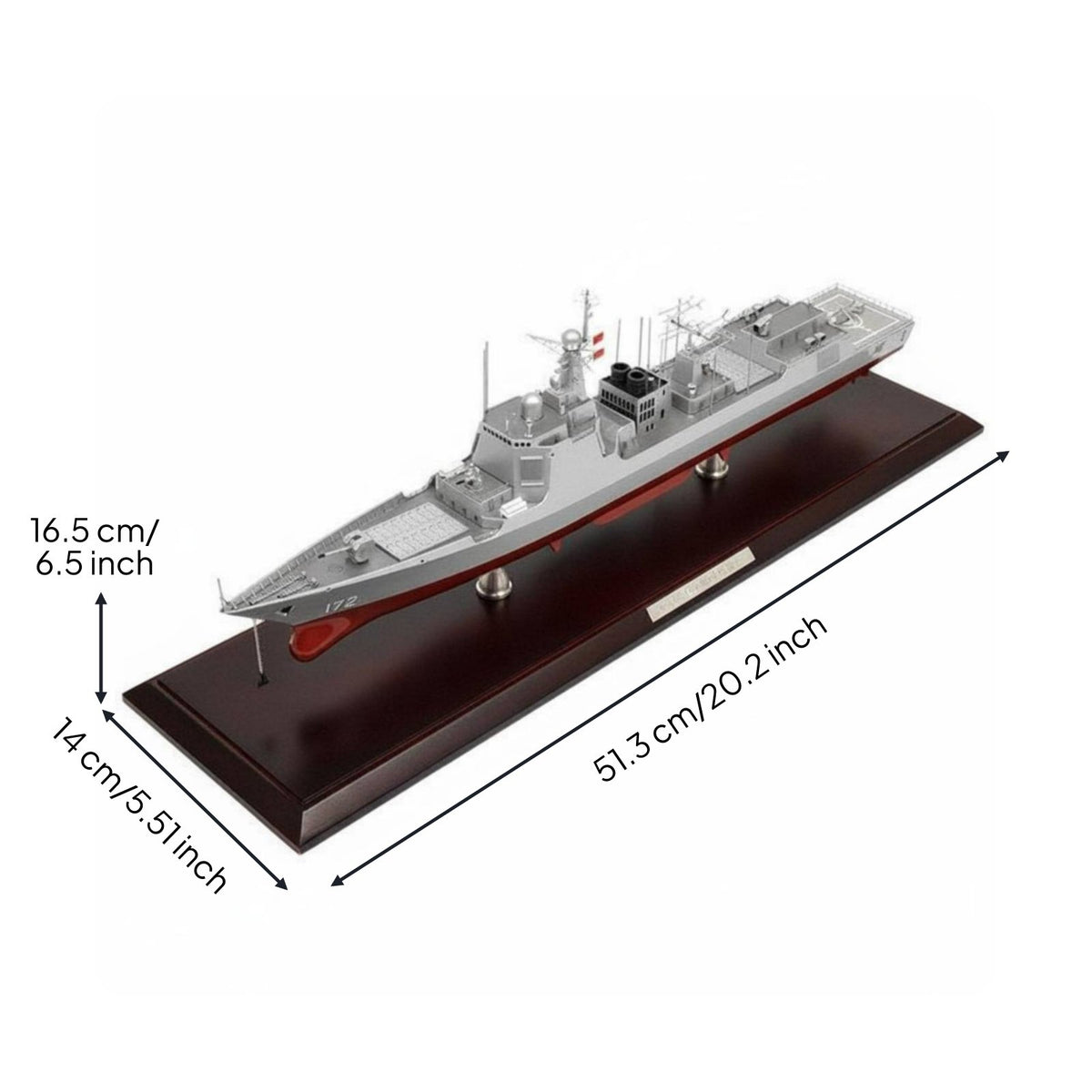 Collectible Type 052D Destroyer Model Highly Detailed 1:350 Scale Destroyer Model High Simulation 1:350 Scale Navy Ship Decorative Piece for Desk Ornament, Office Decor