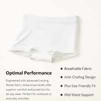 Womens Boxers Underwear with Seamless Anti-Chafing Design for Sports and Active Wear, Breathable Modal Boyshorts for