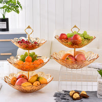 Creative Transparent Multi-layer Fruit Plate Living Room Plastic Fruit Basket European Style Home Coffee Table Desktop Candy Dried Fruit Storage Tray
