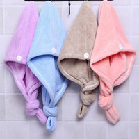 Coral Fleece Hair Drying Towel Wrap with Strong Absorbency for Long Hair