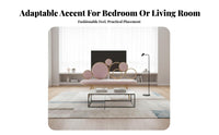 Modern Nordic Design Bubble Backrest Settee Gold-Tone Frame Upholstered Settee Curved Profile Loveseat Soft Upholstery for Young Women, Apartment Dwellers, Homeowners, Bedroom, Living Room, Entryway, Office