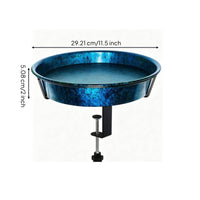 Clamp-on Bird Bath 11.5-Inch Diameter Outdoor Decor Space Saving