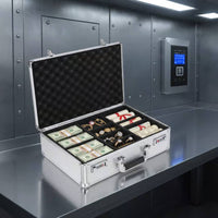 Aluminum Alloy Combination Lock Aluminum Impact Resistant Hard Shell Equipment Case for DIY Enthusiasts, Technicians, Storage, Travel