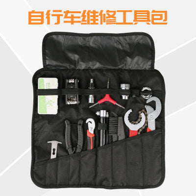 Bicycle Repair Tool Kit with Wrench, Tire Pump, and Accessories for Mountain Bikes