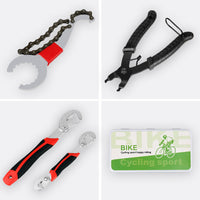 Bicycle Repair Tool Kit with Wrench, Tire Pump, and Accessories for Mountain Bikes