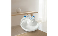Santorini Catchall Bowl Greek Island Key Bowl with Shell Center Mediterranean Trinket Dish for Adventure Seekers, Entryway, Desktop, Coffee Table