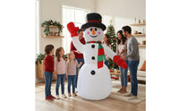 Giant Inflatable Snowman with Top Hat Easy to Inflate Christmas Inflatable Snowman Sturdy Lawn Decoration Stable for Families, Garden