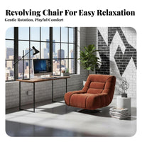 Rotating Barrel Chair Vintage design Oversized rotate Barrel Chair Sherpa Upholstery firm support Foam for Apartment Dwellers