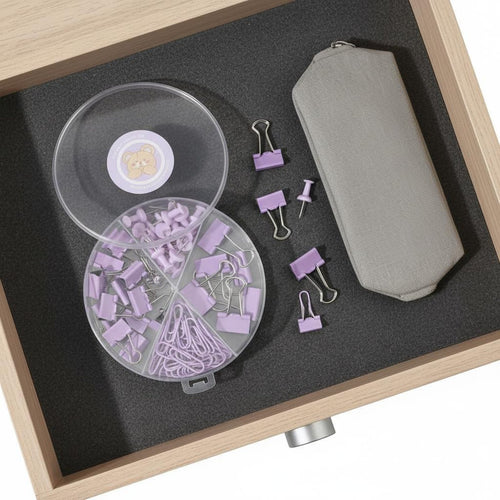 Colorful Document Clip Set with Case Long-Lasting Metal for Desk Organization