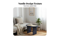 Oval Cane-Topped Side Table Woven Top Nightstand Minimalist Design for Students