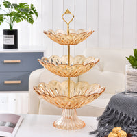 Creative Transparent Multi-layer Fruit Plate Living Room Plastic Fruit Basket European Style Home Coffee Table Desktop Candy Dried Fruit Storage Tray