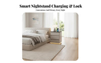 Smart Charging End Table Modern Design Nightstand Spacious Storage for Parents