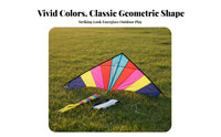 Ready to Fly Large Triangle Kite Tear-Resistant Material Rainbow Delta Kite Long-Lasting Outdoor Toy High Quality Materials for Adults, Beginners, Family, Park, Summer Vacation, Windy Days