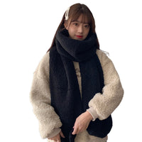 Korean Style Lambswool Scarf Warm Plush Neck Warmer for Winter Outdoor Travel
